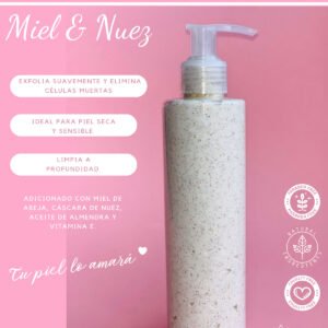 Crema exfoliante de nuez y miel